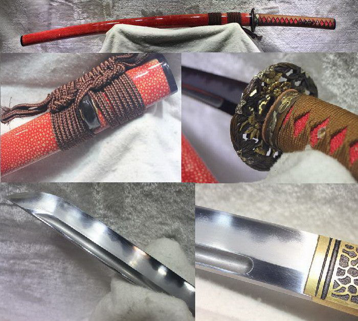 ABRASIVE JAPANESE SAMURAI SWORD KATANA FLOWER TSUBA
