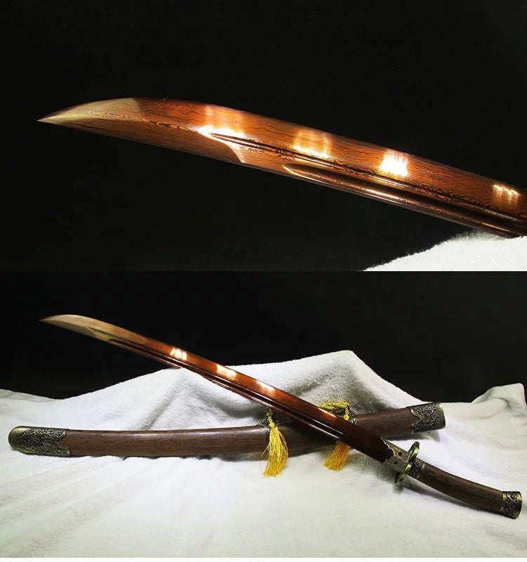 37' ROSEWOOD DAMASCUS FOLDED STEEL BLADE
