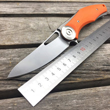 LDT Bear Dark Folding Knives D2 Blade Plating Titanium Steel Handle Flipper Camping Tactical Pocket Knife Survival Tools EDC