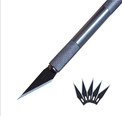 Metal Handle Hobby Knife/cutter knife / craft knife / pen cutter+5pcs Blade Knives set for PCB Repair DIY tool