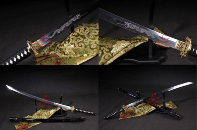 ENGRAVE DRAGON blade JP katana swrod