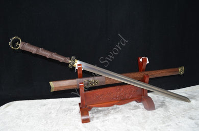 Real Handmade Chinese Sword Han Jian Damascus Steel Straight Full Tang Blade
