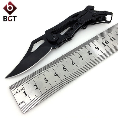 BGT Small Pocket Mechanism Folding Knife Black