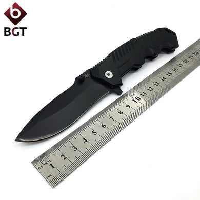 BGT Folding 7Cr17 Black Steel Combat Knife