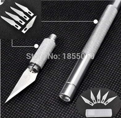 Metal Handle Scalpel 11 PCS Blade Repair Knife Wood Paper Cutter Craft Pen Knives Engraving DIY Hand Tools