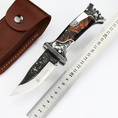 Outdoor Hunting Folding Knife Ebony Handle